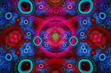 Abstract fractal image on the black background