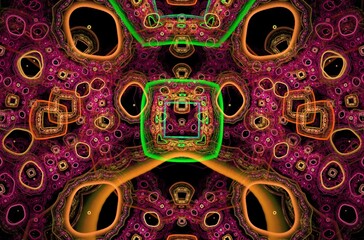 Abstract fractal image on the black background