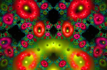 Abstract fractal image on the black background