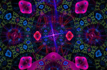 Abstract fractal image on the black background