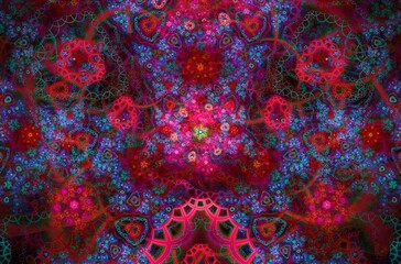 Abstract fractal image on the black background