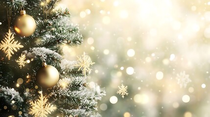 Festive Christmas Tree & Holiday Decor with Gifts, Stockings, and Fireworks for Winter Celebration