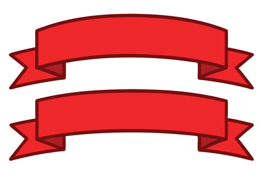 Stylish Red Banner Illustrations: A Versatile Collection of Vibrant Ribbons Perfect for Enhancing Your Creative Projects and Designs