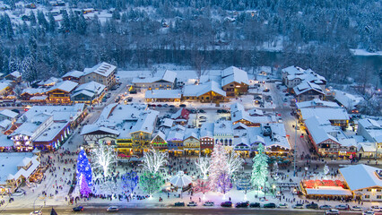 Aerial view of Leavenworth at sunset © George