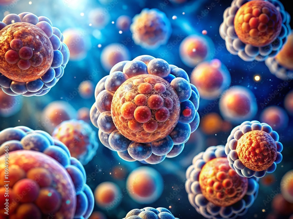 Poster exploring the intricate process of zygote formation: a high depth of field image capturing early cel