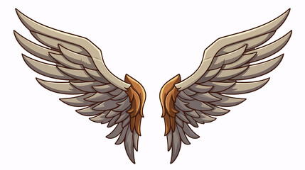 Fototapeta premium Vintage Wing Symbol Cartoon Vector Illustration