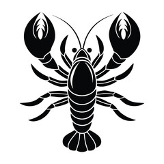Lobster vector silhouette with white background