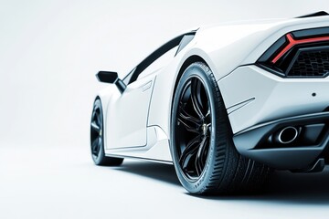 Fototapeta premium Sleek Luxury Sports Car on White Background