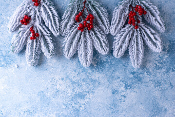 Christmas festive background with fir tree