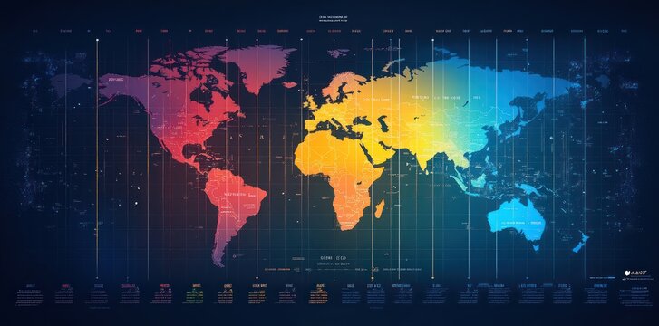 Global Gdp Map Showing Economic Data By Region