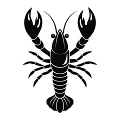 Lobster vector silhouette with white background