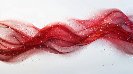 Fototapeta premium An abstract red&nbsp;glitter wave illustration that is extremely close up and has a large content area for backdrop or textual utilization, Generative AI.