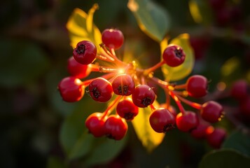 Fototapeta premium Berries with Light TrailsCapturing the movement of light around