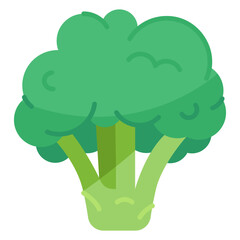 Nutrition Flat Design Illustration,Broccoli Flat Design