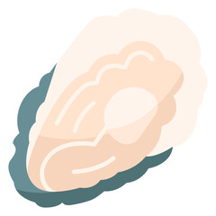 Nutrition Flat Design Illustration,Oyster Flat Design