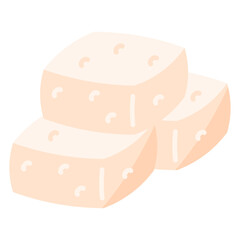 Nutrition Flat Design Illustration,Tofu Flat Design