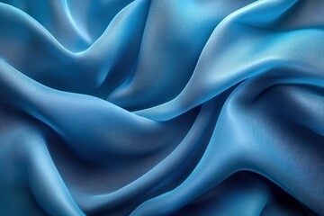 Obraz premium Smooth Blue Silk Fabric Textures and Patterns