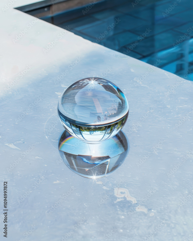 Poster reflecting raindrop on smooth surface natural world photography minimalist environment close-up view