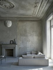 Modern Sectional Sofa In A Rustic Grey Room