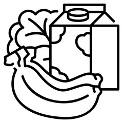 Nutrition Pack Icon,Healthy Food line Icon