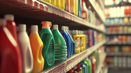 Grocery Aisle with a Vibrant Selection of Condiments and Sauces on Display