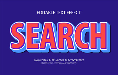 Search editable text effect, 3D editable text template.