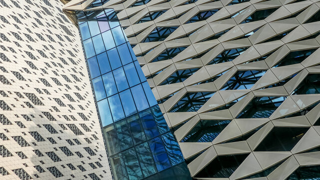 Architecture of the facade of modern building in Saudi Arabia	