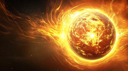 Fototapeta premium Glowing Earth with Radiating Protective Ozone Layer Preservation Concept Visually striking digital art depicting the idea of safeguarding the Earth s atmosphere and environment