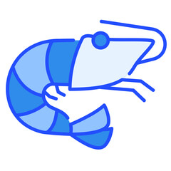 Nutrition Pack Icon,Shrimp Blue Color Icon