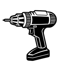 cordless drill creative silhouette illustration