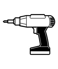 cordless drill creative silhouette illustration