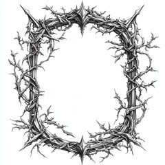 An ornate, thorny frame design suitable for decorative or artistic purposes.