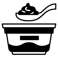 Nutrition Pack Icon,Yogurt Black Fill Icon