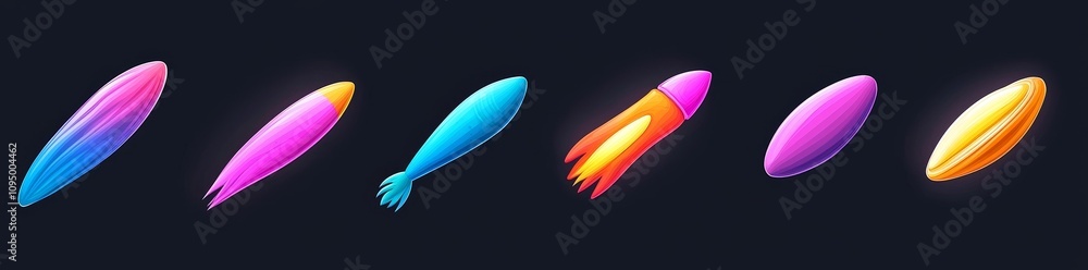 Poster a comet and meteoroid descend, creating a trail through the galaxy in a contemporary design. a 3d me
