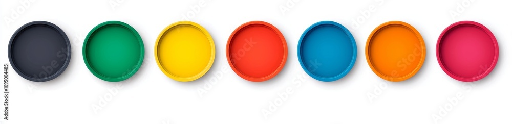Poster abstract circles featuring a rainbow gradient blur. an array of vibrant round dots. a texture of rad