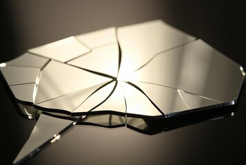 Mirrored Glass Splinter A sharp reflective piece of broken mirro