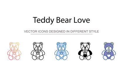 Teddy Bear Love icon design with white background stock illustration