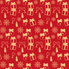 Seamless New Year and Christmas pattern print wallpaper background illustration vector art for textile paper pack etc 