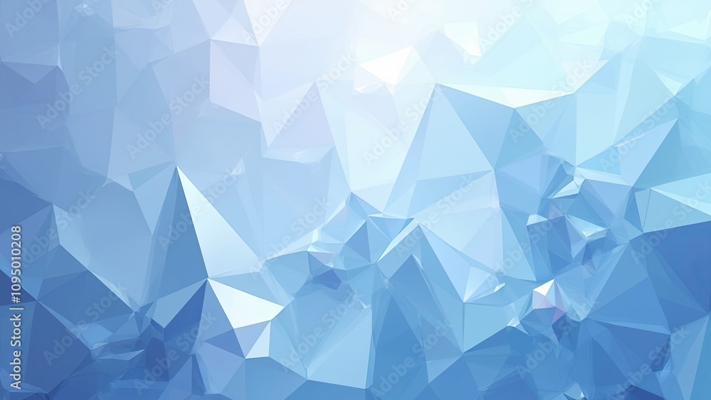 Poster abstract geometric shapes in shades of blue create a serene and modern background for digital design