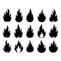 set of fire icons
