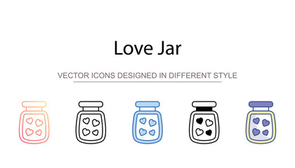 Love Jar icon design with white background stock illustration
