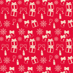 Seamless New Year and Christmas pattern print wallpaper background illustration vector art for textile paper pack etc 