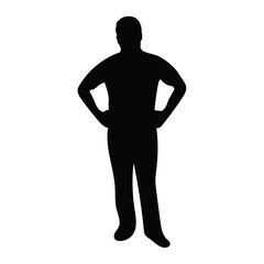 Man silhouette vector hand drawing 