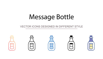 Message Bottle icon design with white background stock illustration