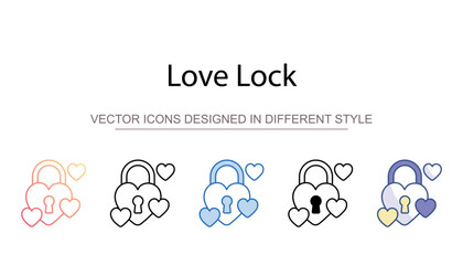 Love Lock icon design with white background stock illustration
