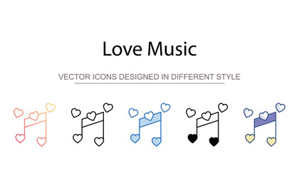 Love Music icon design with white background stock illustration