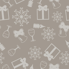 Seamless New Year and Christmas pattern print wallpaper background illustration vector art for textile paper pack etc 