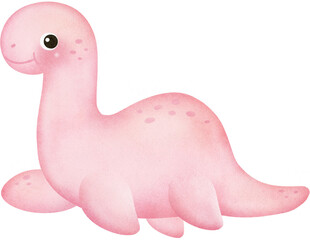 Lovely Dinosaurs Character Watercolor illustration