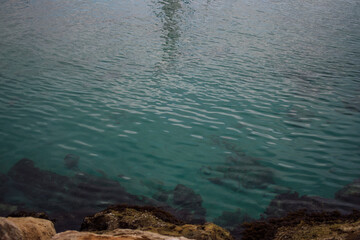  clear blue sea washes the shore