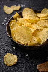 Crispy salty homemade potato chips